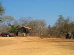 Pohranin budka v Laosu, pechod Laos-Kamboda